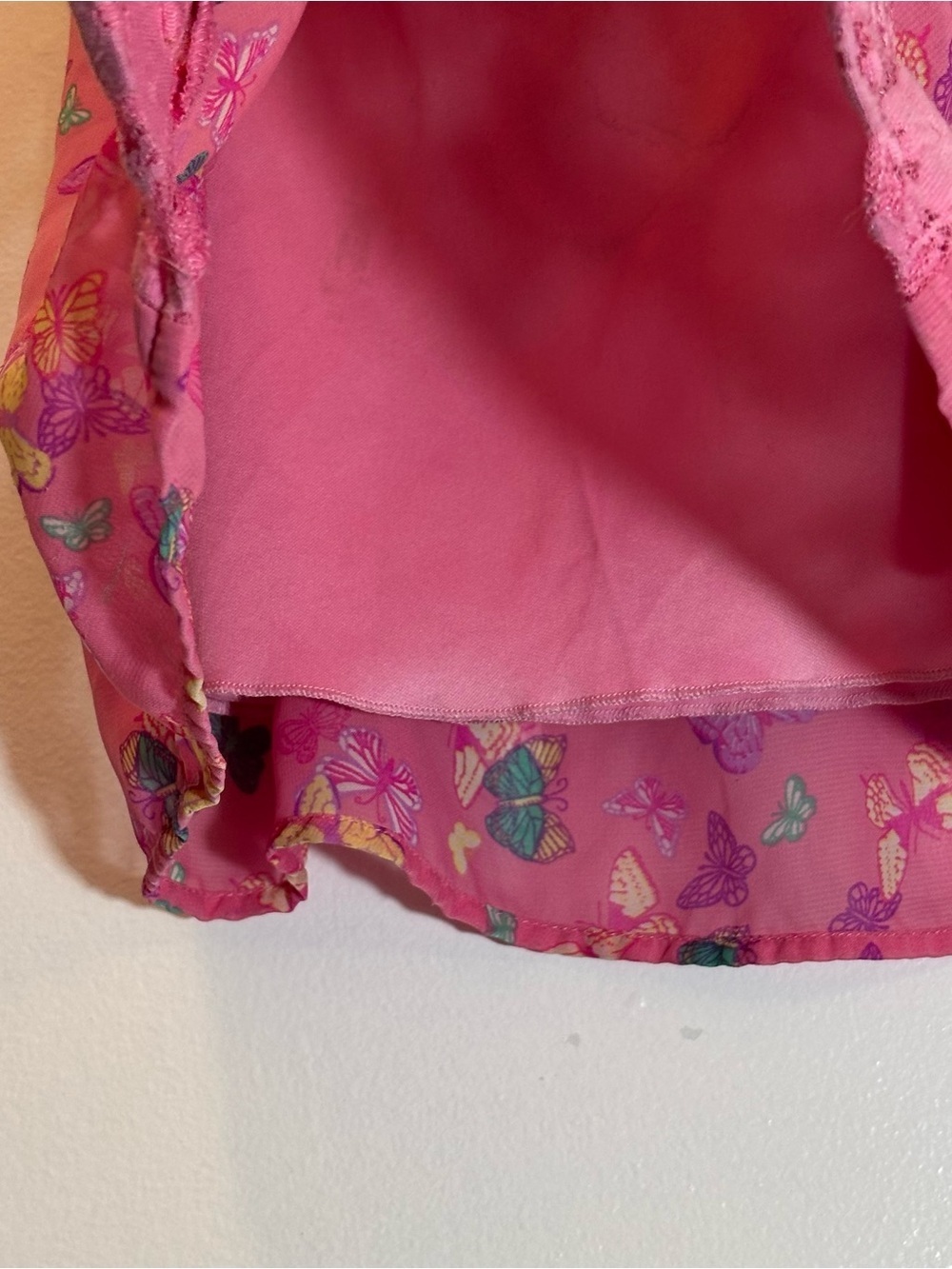 5/15$ George Girls Butterfly Chiffon Flutter Dress with Rosette 4T Mesh Lace - Picture 3 of 5